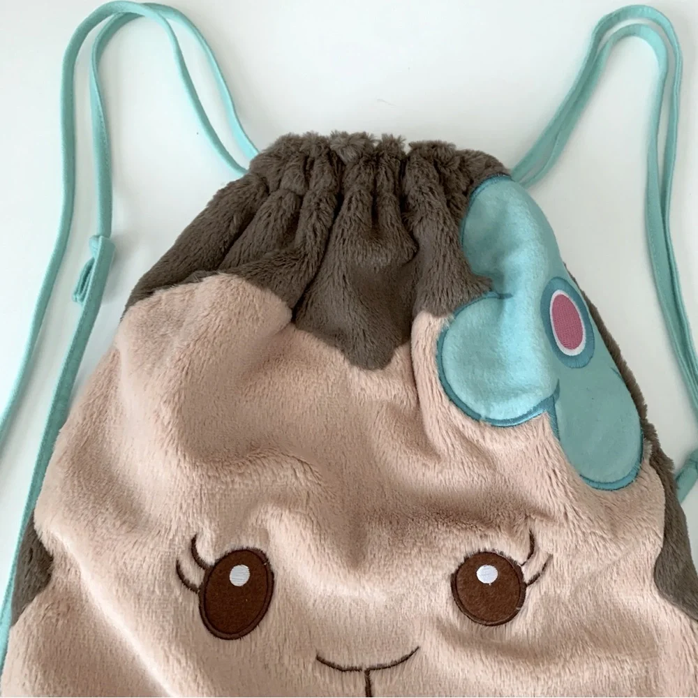 DEMDACO Nat & Jules Maia Monkey Kids Plush Drawstring Backpack Bag